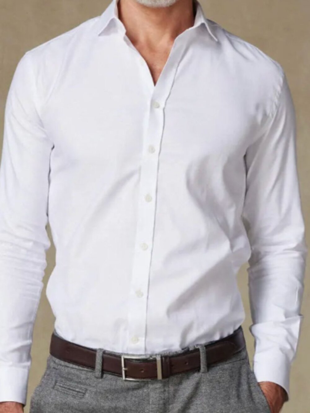 Paris Textured Slim Fit Dress Shirt – White – 15.5" / 39 cm